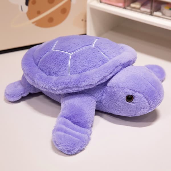 Sød Farverig Skildpadde Plyslegetøj Purple 35cm