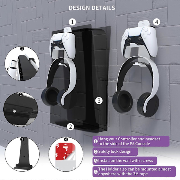 2 i 1 Controller Stativ Sæt Hovedtelefonholder Gaming Headset Hanger til NS Switch //XB Serie