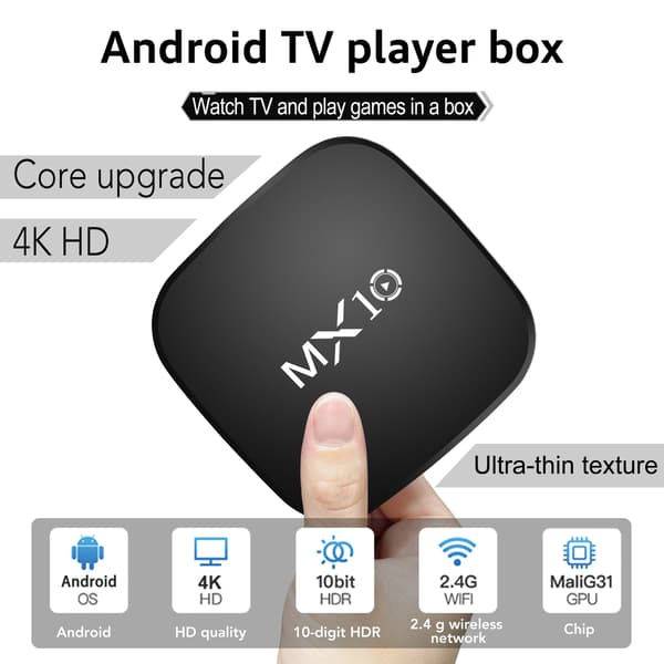 MX10 Set-Top Box RK3228A Android 10 TV-box 4K HD WiFi-spelare TV-box