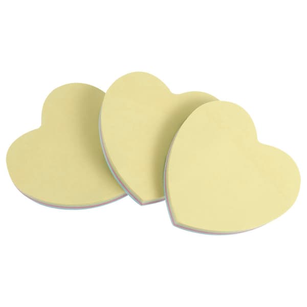 3 stk Post-it-lapper Sticky Notes Sticky Pad Sticky Bokmerke Hjerte Post-its