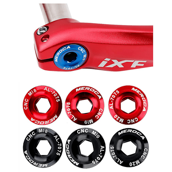 Fargedeksel for krank i aluminiumlegering, krankbolt kompatibel med Shimano IXF M19-M19 blå (for IXF ny) (4-pakning)