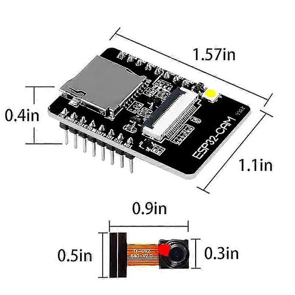 4-pak ESP32-CAM WiFi Bluetooth-kort ESP32-CAM-MB -USB til seriell port CH340G med OV2640 2MP kamera