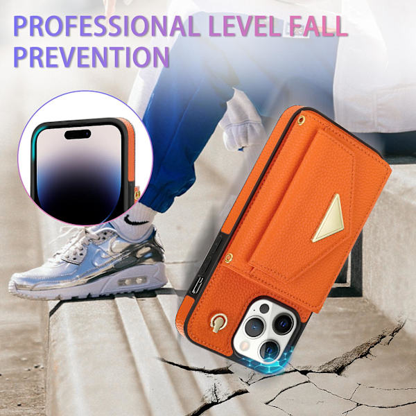 Plånboksfodral Kompatibelt Med Iphone 15 Pro Max, PU-Läderfodral Med Axelrem & Kortfack Kickstand För Kvinnor