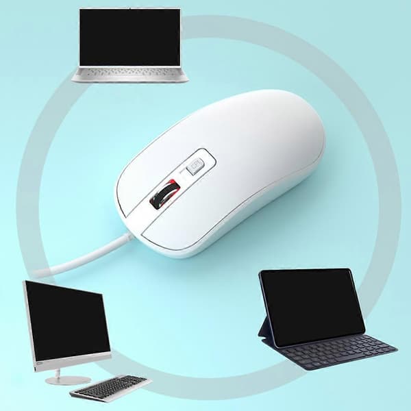 Gaming-mus med ledning, USB, ergonomisk design, 1000 dpi, for bærbare og stasjonære datamaskiner