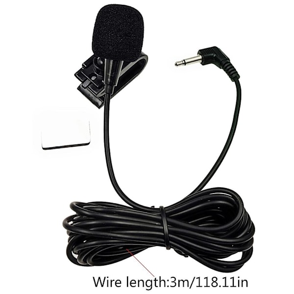 3m Professionel Bil Audio Mikrofon 2,5 mm/3,5 mm Klip Jack Stik Mikrofon Stereo