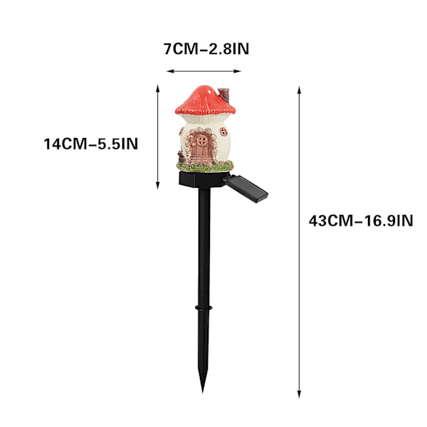 Udendørs Solcelle Lille Hus Lampe Harpiks Lampe Ny Have Lampe Træ Tegneserie Hus Lampe Svampe Lampe Jord Stik Lampe