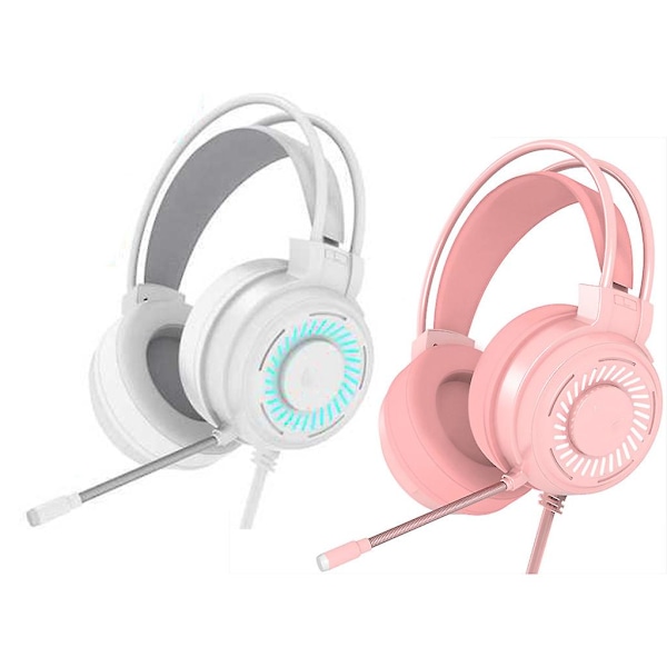 Lättvikts Stereo Gaming Headset med LED-bakgrundsbelysning, Cool RGB Regnbåge