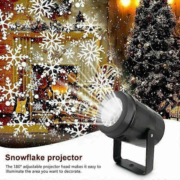 Nyaste LED Julrörelse Laserprojektor Ljus Snöflinga Jul utomhuslampa