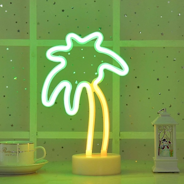 Flamingo Neon Skilt - LED Neonlys Skilt Med Stativ Batteridrevet/USB Neonlys Til Soveværelse Børneværelse, Familie, Bryllup, Fest, Fødselsdag Mor