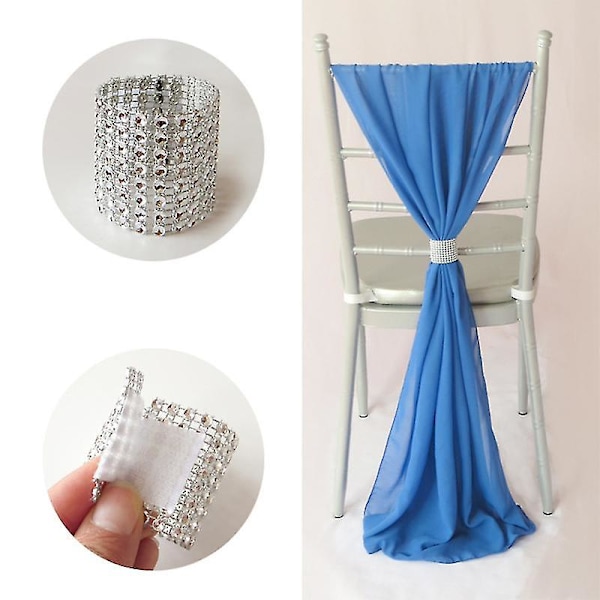 Rhinestone Mesh Wrap Servietring Bryllup R (20 stk)