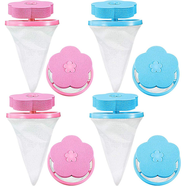 8 stk. Håndvaskemaskine Lint Catcher, Vaskemaskine Lint Traps, Genanvendelige Håndvaskemaskine Flydende Lint Mesh Bag Hårfilter Net