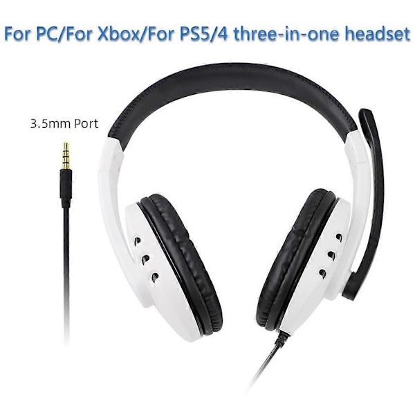 3,5 mm Trådbundna Över-Örat Hörlurar Stereo Surround Sound Brusreducerande Mikrofon Headset för PC