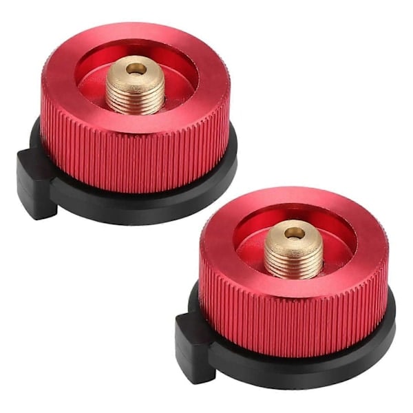 2-delt Camping Gas Adapter Konvertering Komfur Konnektor til Butanbeholdere og Spiralpatroner