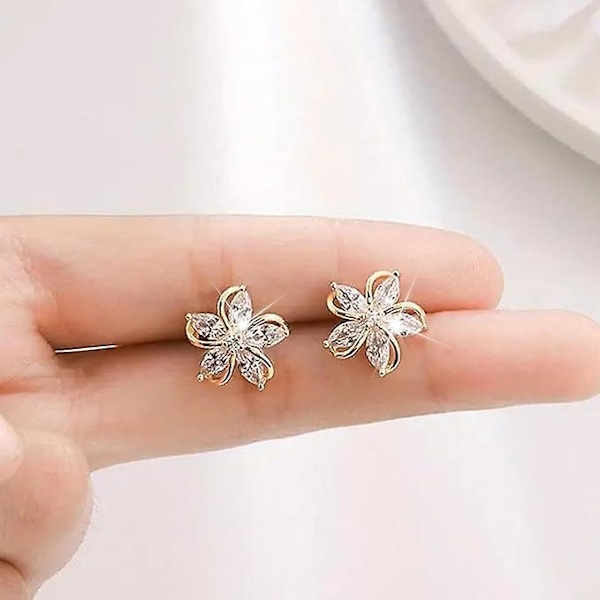 Blomster Stud Øreringe Blomster Øreringe Til Kvinder, Rhinestone Blomster Øreringe Til Piger