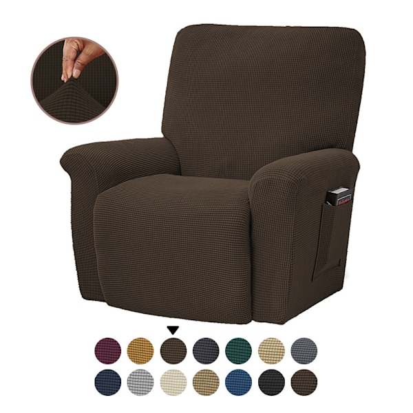 All-inclusive elastisk recliner soffaöverdrag enfärgad polarfleece soffa kudde överdrag för alla årstider Recliner överdrag
