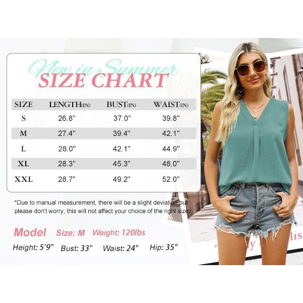 Løs V-hals Ermeløs Chiffon Tank Top for Kvinner, Sommerstopper for Kvinner, Polyester, Lang, Stor Størrelse