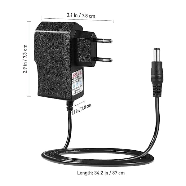 Ladeadapter DC 12V 1A Strømadapter DC 12V 1A Strømadapter EU-plugg Adapter EU-plugg AC vegglader