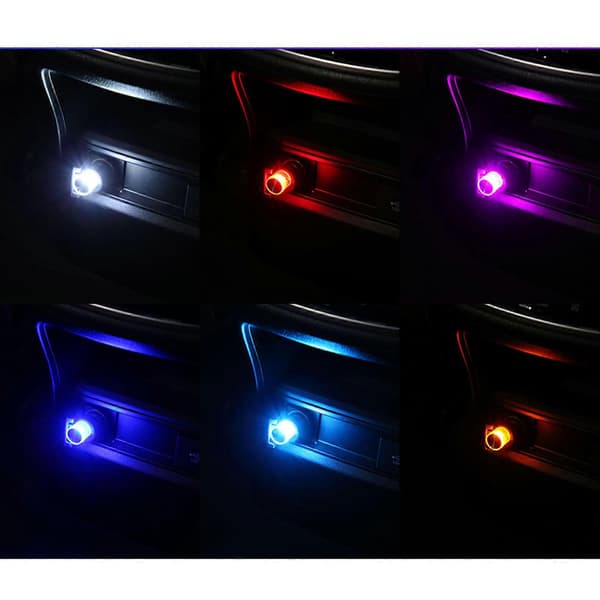 Mini USB LED Bil Interiør Lys Neon Atmosfære Stemningslampe Pære Tilbehør