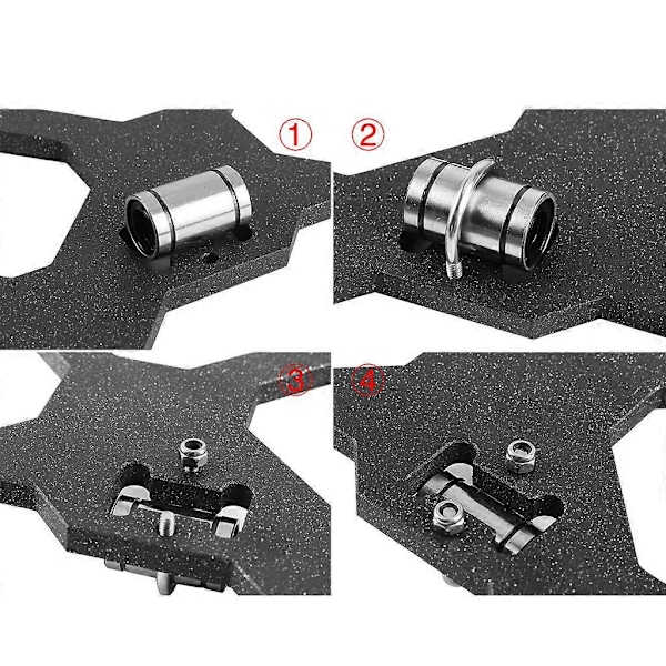 Pakke med 10 LM8UU Lineære Lejer til 3D-printer Prusai3 med 6 stk. M3 Pakninger + 3 stk. Sæt med U-bolte i rustfrit stål