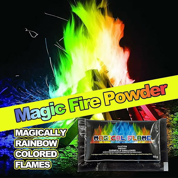 10 stk Magiske Flammer Brannfarge Skiftende Pakker For Bål, Leirbål, Uteminne, Magisk Brann Fargerik Brannpulver