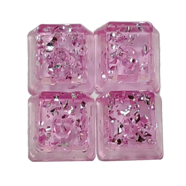 Taustavalaistu Keycap-hartsi Persoonallisuus Läpinäkyvä Hopeafolio OEM-profiili R4 Korkeus Vaaleanpunainen Keycap Pelikäyttöön