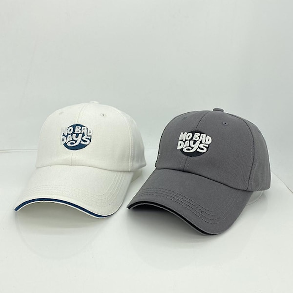 Kasket Damer Niche Enkel Broderet Bogstaver Buede Kant Syning Farve Baseball Cap Mænd (Sort)