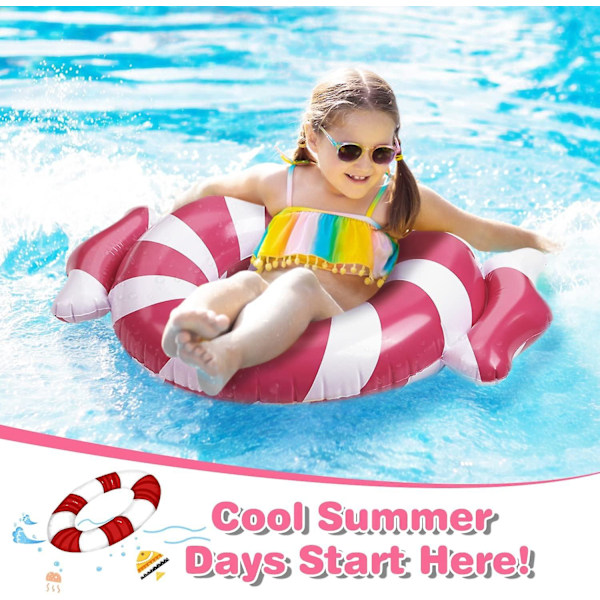 Uppblåsbara Godisbadringar, 2-pack Uppblåsbara Sommarpool Float Tubes Pool Floaties För Barn, Badring För Sommar Utomhus Vattenfest Sjö Strand