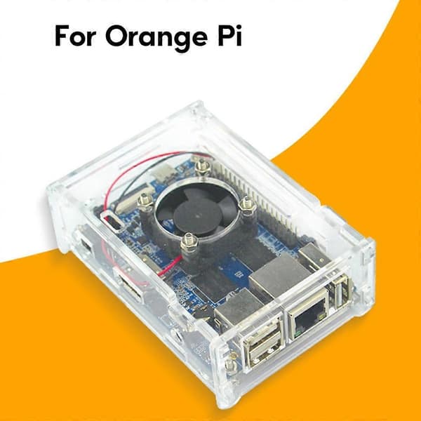 Akrylkasse for OrangePi PC - Transparent deksel, kjøleplate