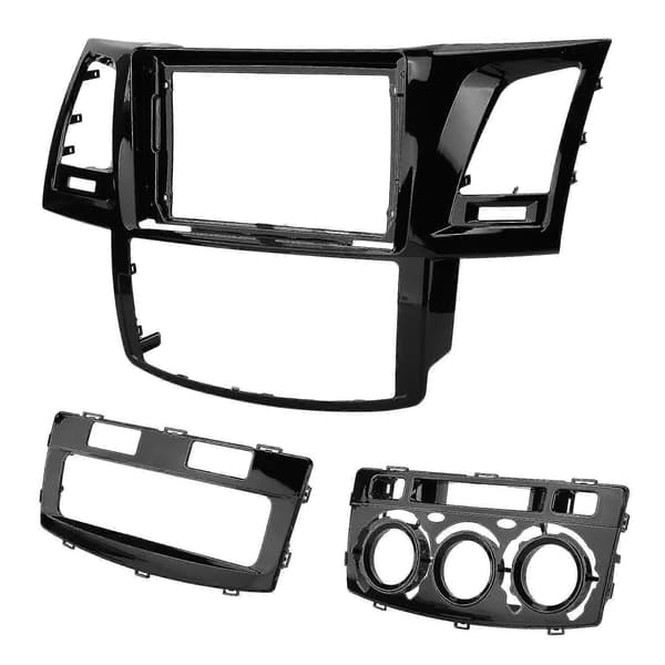 2DIN Bilstereo Radio Facia Sort Audio Panel Bezel Udskiftning til Hilux 20092015