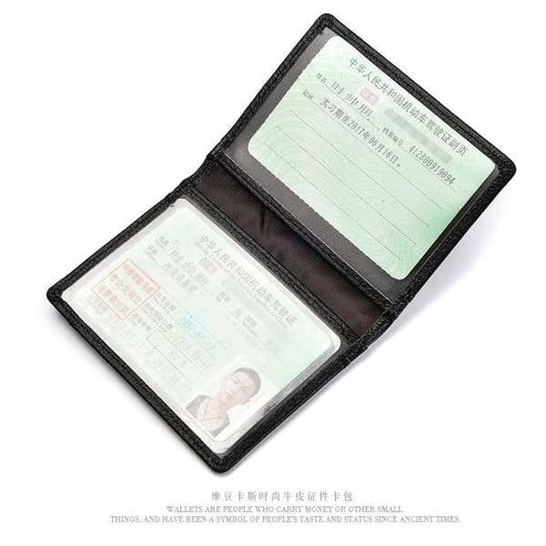 Ekte skinn kortholder Black