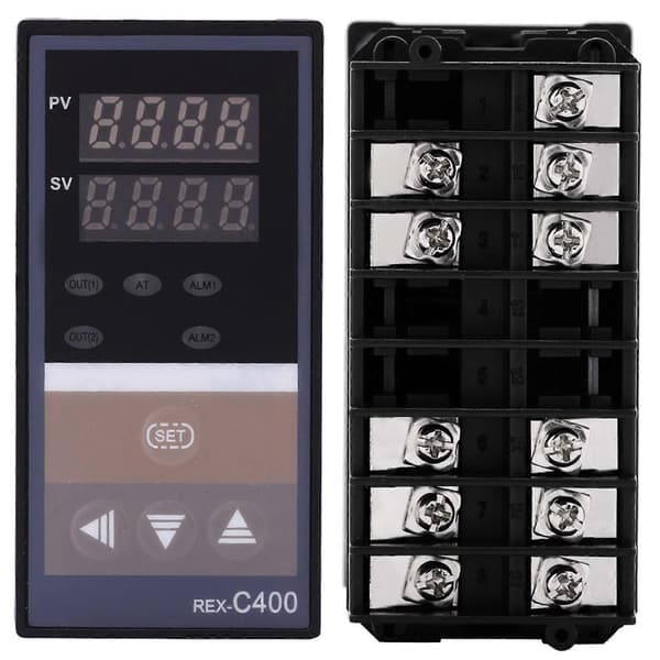 1 stk. Digital Panel 10A AC 220V Intelligent Temperaturregulator Relæudgang med Klips Sort