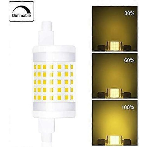 2-pakks Dimmbare 10W R7S 78mm LED Pære Lineær Lampe J78 T3 220V 360 Grader 1000 Lumen tilsvarende 100W Varmt Hvit Halogen Pære 3000k for Hage, Gang