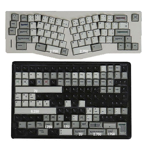 143 Taster Tilpassede Retro Strekkode Tasthetter PBT Fargesublimert Tasthetter Cherry Profil Tastdeksel for Mekanisk Tastatur
