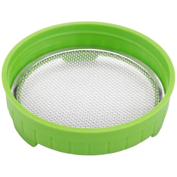 4-pack Groddlock, Plastgroddlock med Rostfritt Stål Nät för Bredmunnade Burkar, Grodd