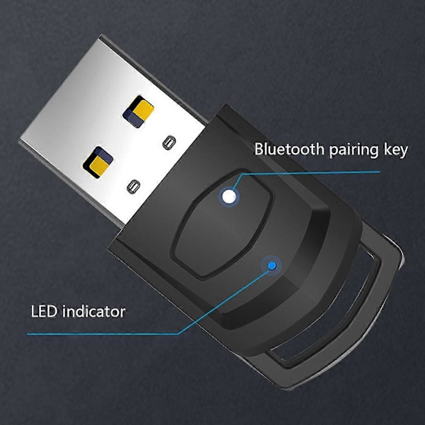 Trådløs Bluetooth-kompatibel sender med 3,5 mm mikrofon lydadapter hodesettmottaker for PS5 PC