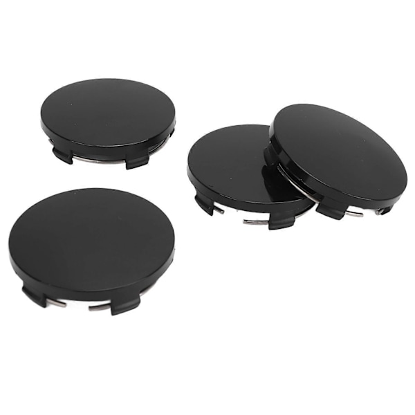 4 st 60 mm Bilhjulscentrumskåpa med järnring Snygg Hjul Däck Centrumfälg Navkåpa Universal för Fordon Svart