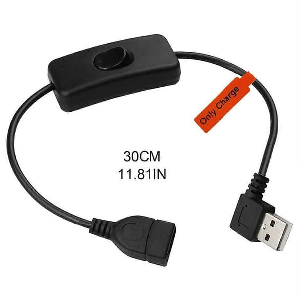 USB-kabel med switch, 1-pak USB han til hun forlængerledning inline switch