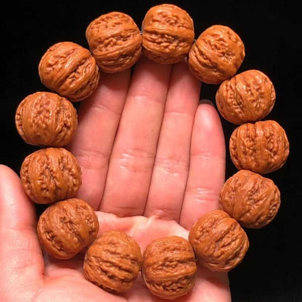 Herre valnøddeperlearmbånd – Chunky, fedårede \"Wenwan\"-stil (Bodhi/bedeperleæstetik)