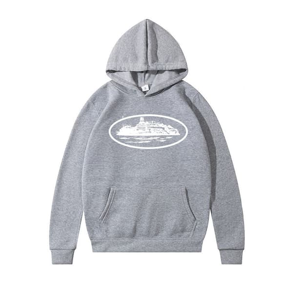 Stilren Corteiz Devil Island Tryck Huvtröja, en trendig herrstil Gray XL