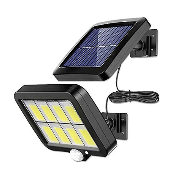 2 stk 2000 Lumen 160 Solcellevegglamper Ip65 Vanntette Led-bevegelsessensor Sikkerhetsflomlys Justerbar