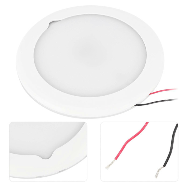 5,9 tommers taklampe med berøringsdimming, justerbar innvendig lampe, IP67 vanntett for båt, RV, varmt lys 3000-3300K