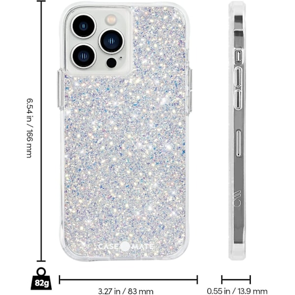 iPhone 13 Pro Max -kotelo - Heijastavat foliosävyt - 3 metriä pudotusturvaa - 6,7 tuumaa - Tähtipöly