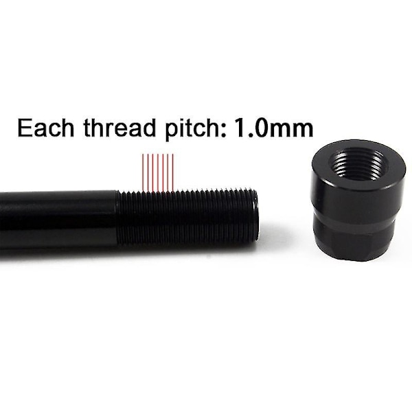 Pyörän läpiakselin mutterit M12x1.0mm, 1.0mm kierteellä, M12 navat, putkiakseli, skewer-korkki, 1.0mm kierteiden väli, pyörävarusteet