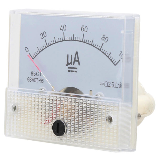 Analog Strömgivare för 85C1 DC 0~100UA, Peka Typ, Panelmätare, Mätinstrument