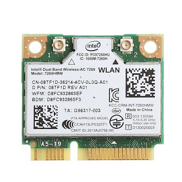 Dual Band 2.4+5G 300M 802.11a/b/g/n WiFi Bluetooth 4.0 Trådløst Halvt Mini PCI-E Kort Til Dell for Intel 7260HMW