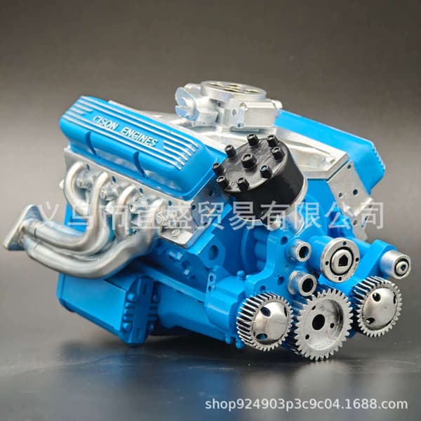 V8 Motor Figur Kit Resin Craft Blue