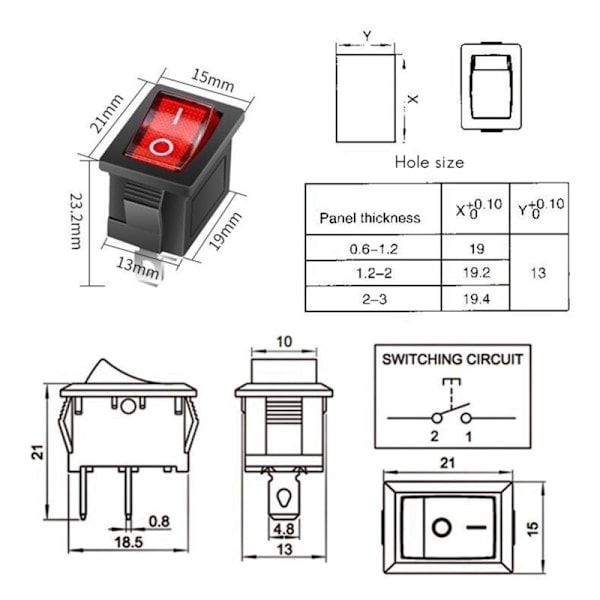 2x vattentät strömbrytare IP67 12V DC 20A hög ström