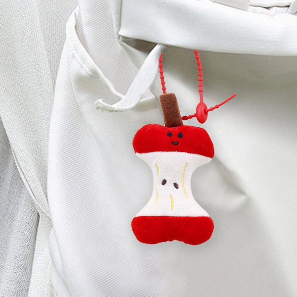 Plush Leksak Röd Fruktkärna Fylld Uttrycksfull Frukt Plushie Dock DIY Nyckelring Hänge Dekoration Handväska Ryggsäck Ornament