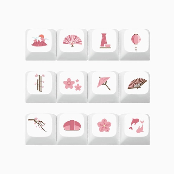 12 Tangenter/set XDA Profil Tokyo Story Tangentbordsknappar PBT Färg Sublimering för Tangentbord för Mekaniskt Tangentbord DIY 61 64 84 96