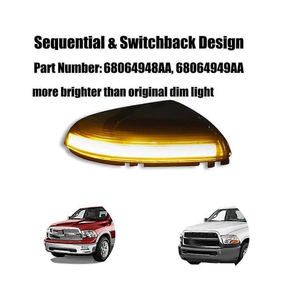 Dynamisk Blinklys Blinklysindikatorlys Auto til Ram 1500 2500 2009-2014 68064949AA 68064948AA